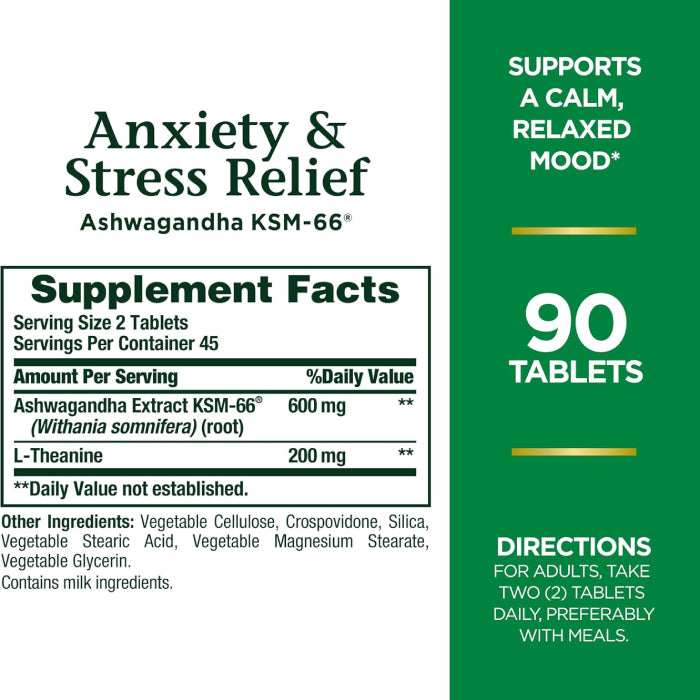 Anxiety & Stress Relief (KSM-66 & L Theanine)