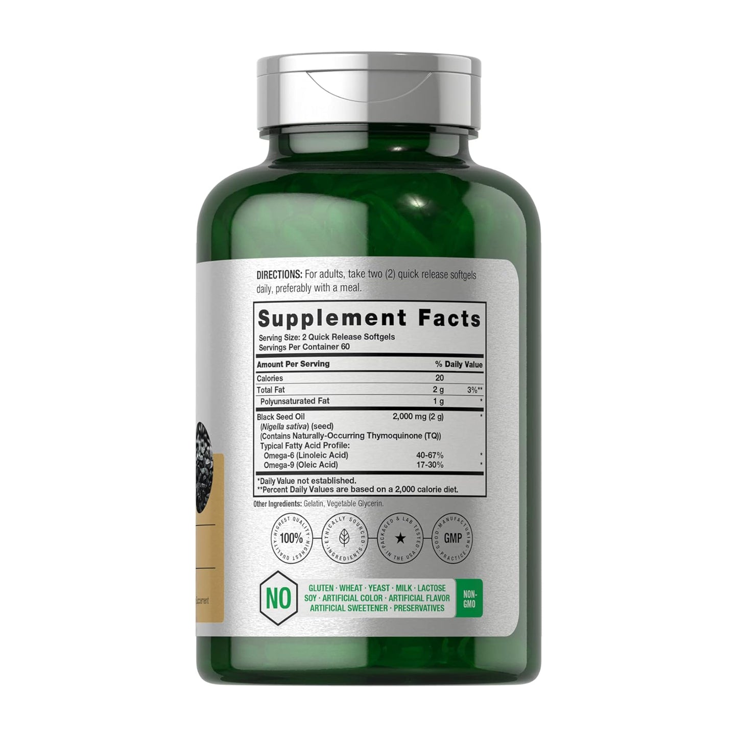 Black Seed Oil Capsules - Cold Pressed (with Omega 6 & 9)