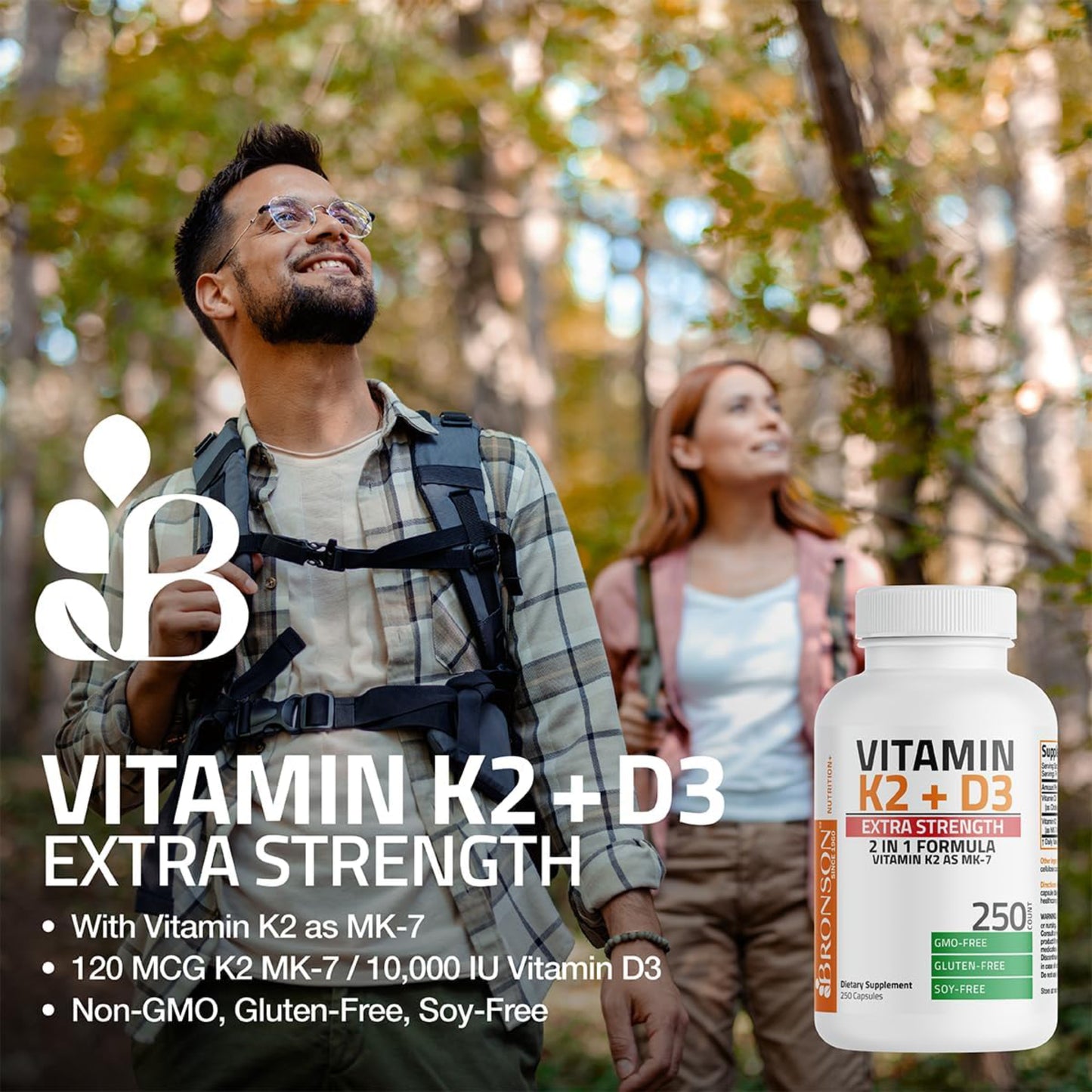 Extra Strength Bronson Vitamin D3+K2 (MK7)