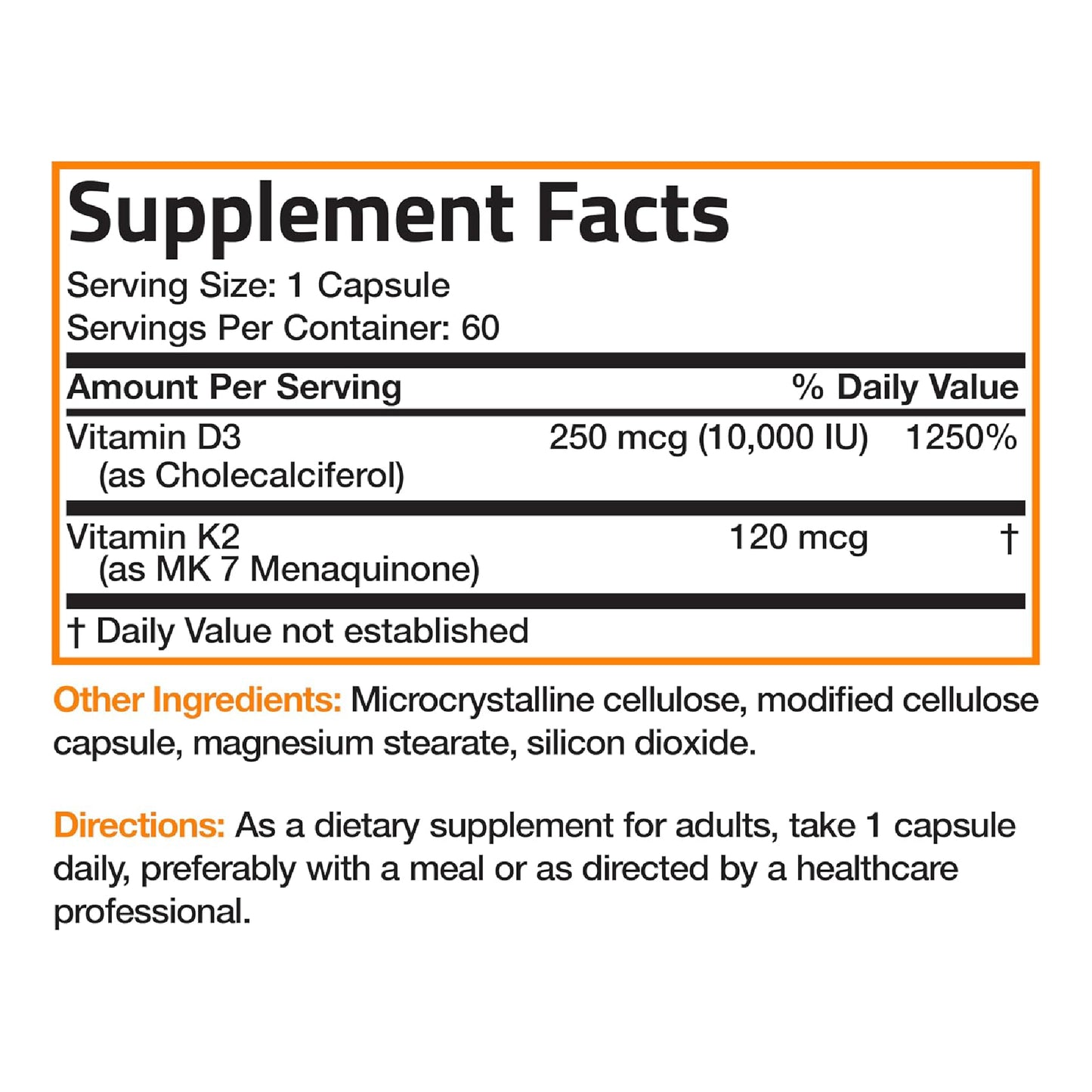 Extra Strength Bronson Vitamin D3+K2 (MK7)